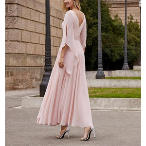 A-Line/Princess Scoop Neck 3/4 Length Sleeve Ankle-Length Mother of the Bride Dresses with Sequin