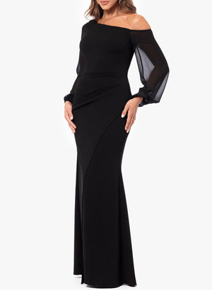 Trumpet/Mermaid Asymmetrical Floor Length One Shoulder Long Sleeves Mother Of The Bride Dresses Chiffon