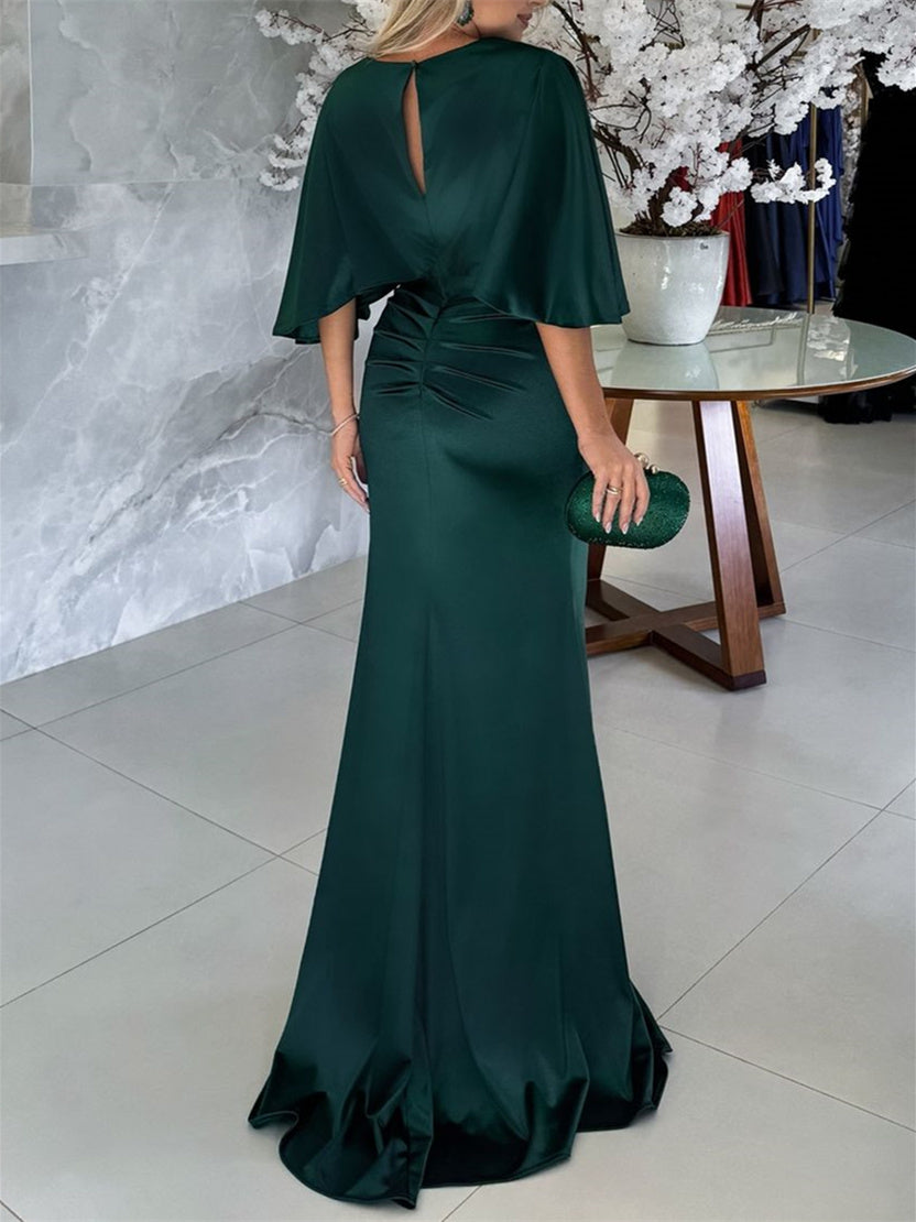 Trumpet/Mermaid Scoop 1/2 Sleeves Floor-Length Belt Mother of the Bride Dresses