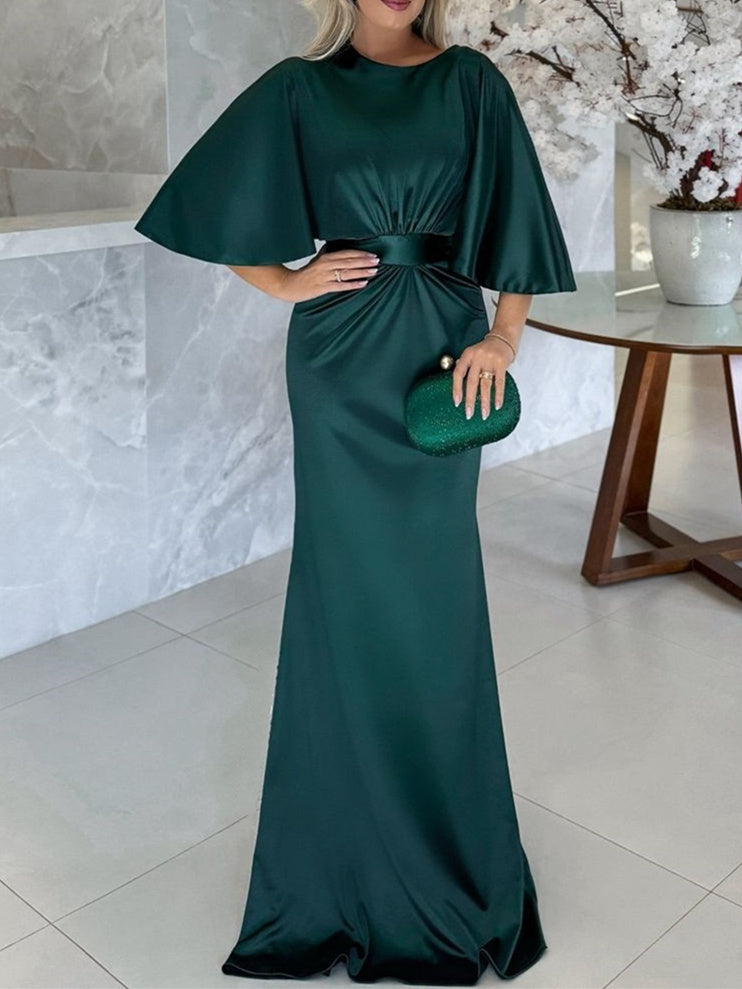 Trumpet/Mermaid Scoop 1/2 Sleeves Floor-Length Belt Mother of the Bride Dresses