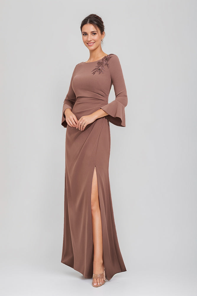 A-Line/Princess Scoop Neck Mother Of The Bride & Groom Dresses with Appliques & Split Side