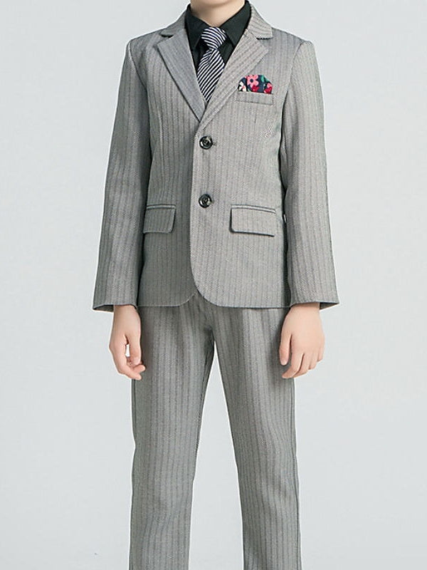Boys Blazer Vest Pants With Tie Clothing Set Long Sleeve Outfit Set 3-12 Years Boy's Wedding Suit Sets