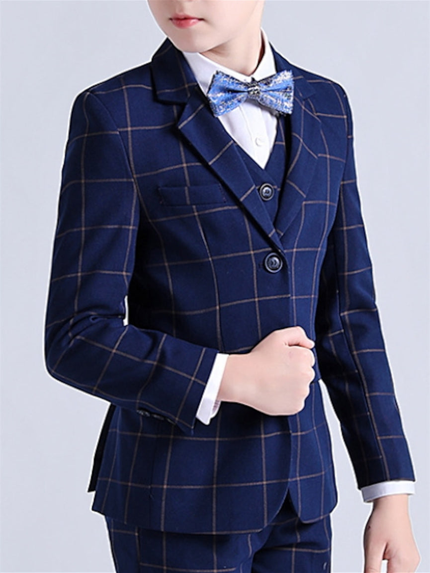 Boys Suit & Blazer Clothing Set 3 Pieces Long Sleeve Wedding Suit Sets