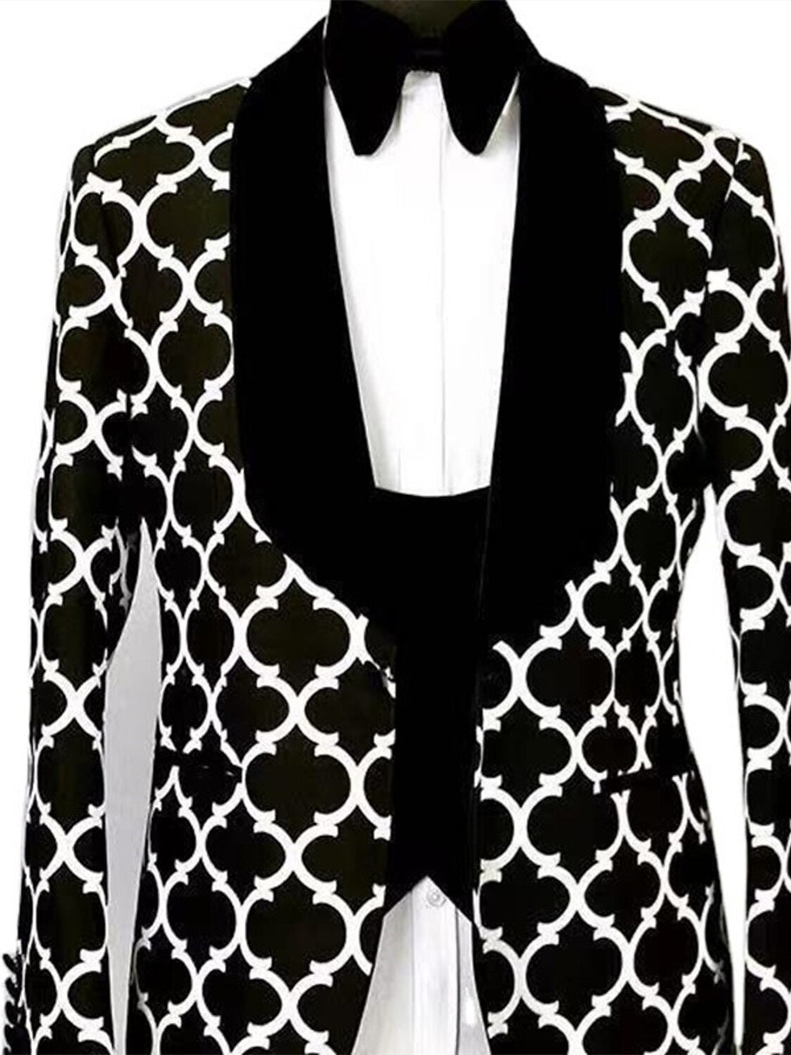 Men's Tailored Fit Checkered Single Breasted One-button Fashion Party Suits