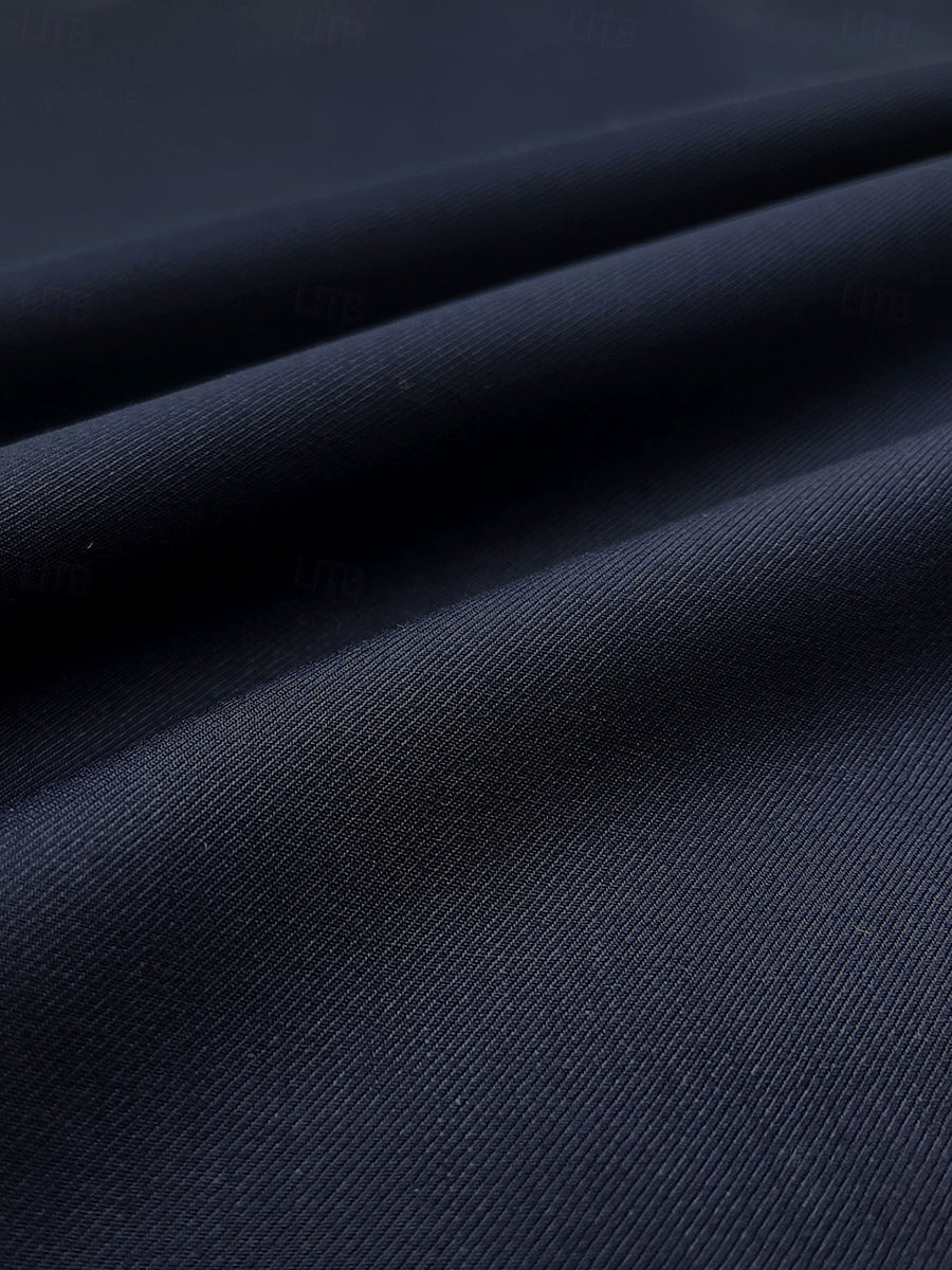 Navy Blue Men's Business Standard Fit Single Breasted Two-buttons 3 Pieces Wedding Party Suits