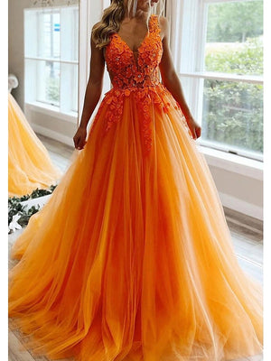 A-Line/Princess V Neck Floor-Length Prom Dresses with with Pleats Beading