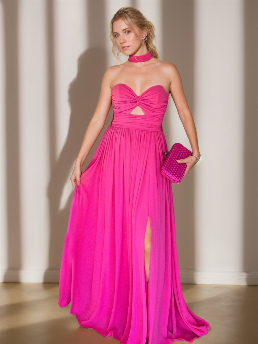 A-Line/Princess Sweetheart Sleeveless Floor-Length Ruched Evening Dresses