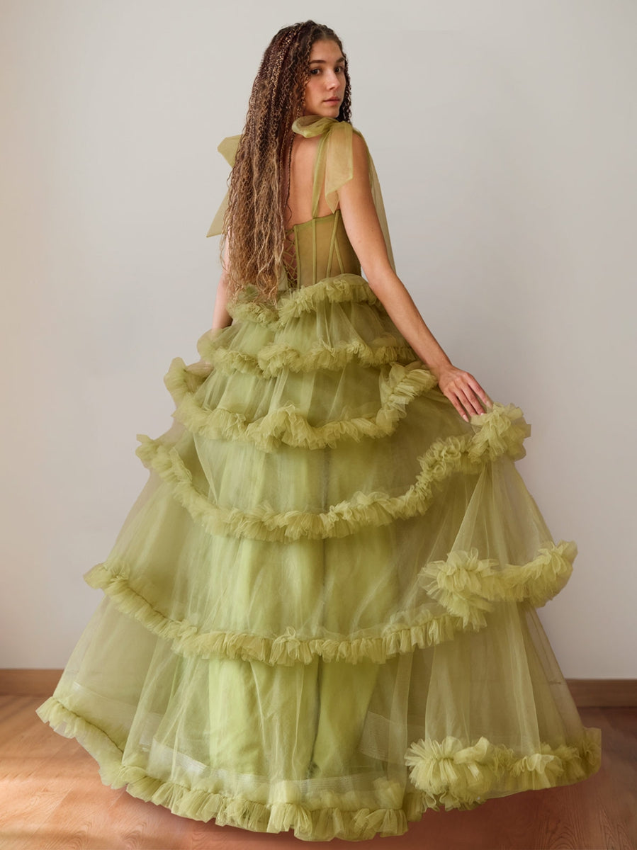 A-Line/Princess Cowl Neck Sleeveless Floor-Length Luxurious Prom Dresses with Crystal & Pleats