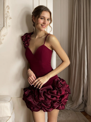 A-Line/Princess Sweetheart Sleeveless Short/Mini Homecoming Dresses with Layered Ruffles