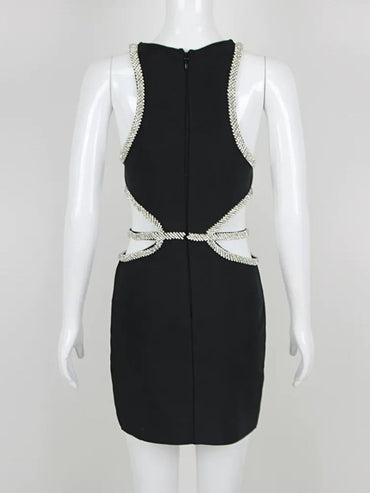 Sheath/Column Scoop Short/Mini Sleeveless Cocktail Dress with Rhinestone & Flower