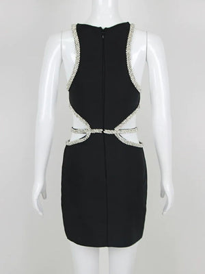 Sheath/Column Scoop Short/Mini Sleeveless Cocktail Dress with Rhinestone & Flower