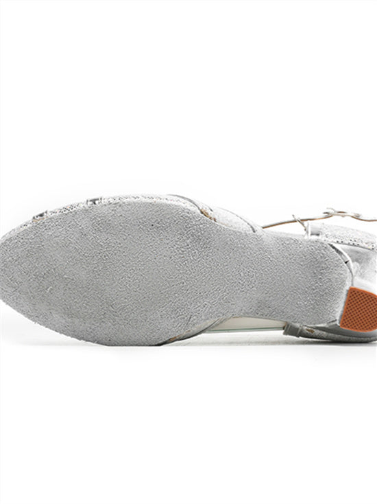 Women's Dancewear Shoes Rhinestone Low Heel Round Toe Bridal Shoes