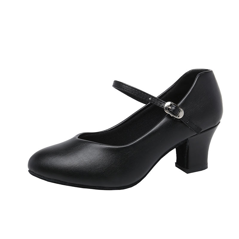 Women's Dancewear Shoes Faux Leather Low Heel Closed Toe Dance Shoes