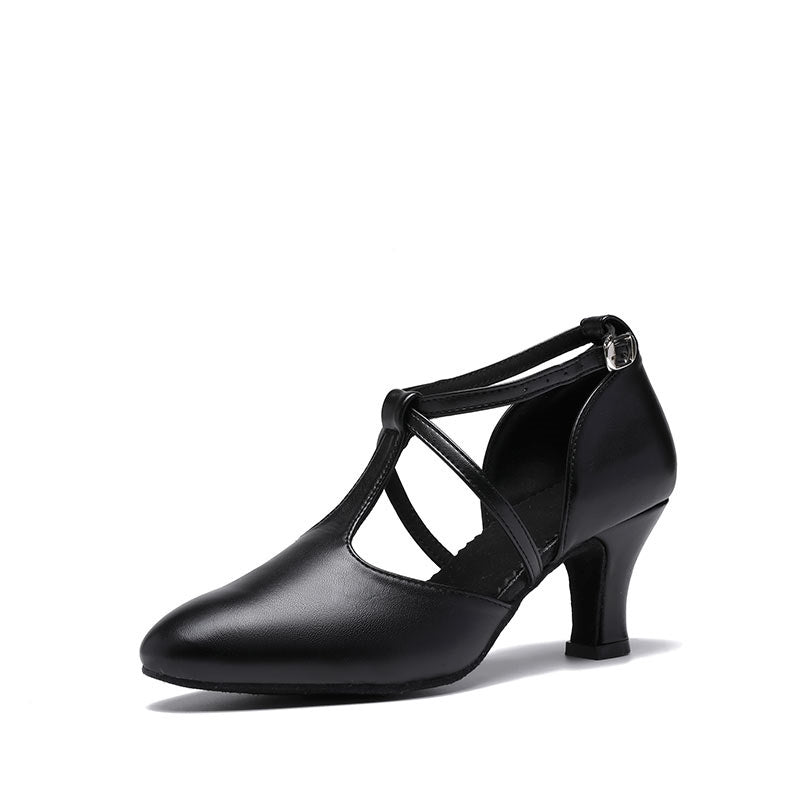 Women's Dancewear Shoes Buckle Low Heel Closed Toe T-Strap Shoes