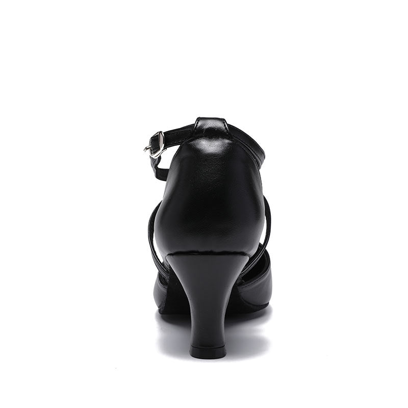 Women's Dancewear Shoes Buckle Low Heel Closed Toe T-Strap Shoes