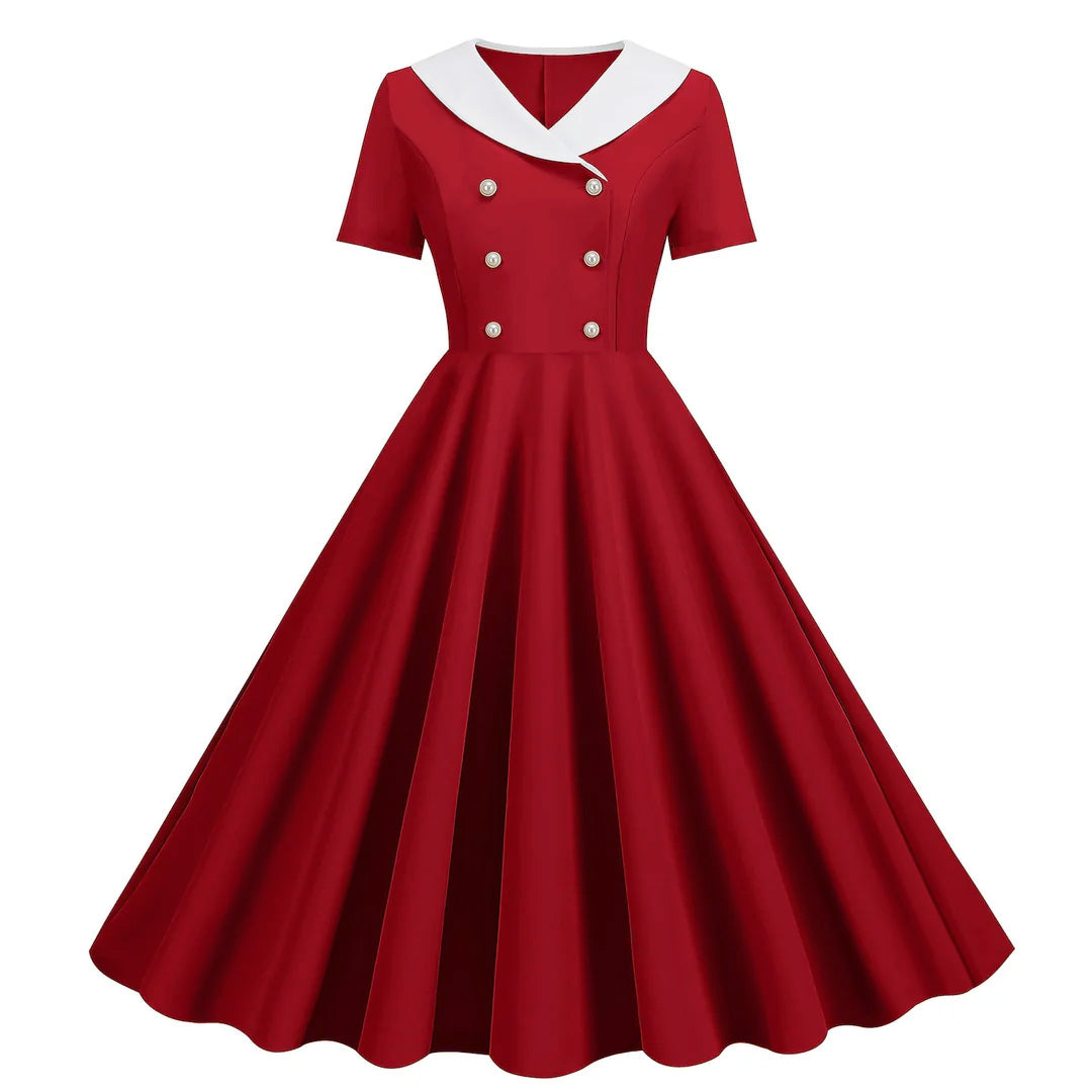 A-Line/Princess Jewel Neck Short Sleeves Knee-Length Halloween Performance Costumes Dress with Ruffles