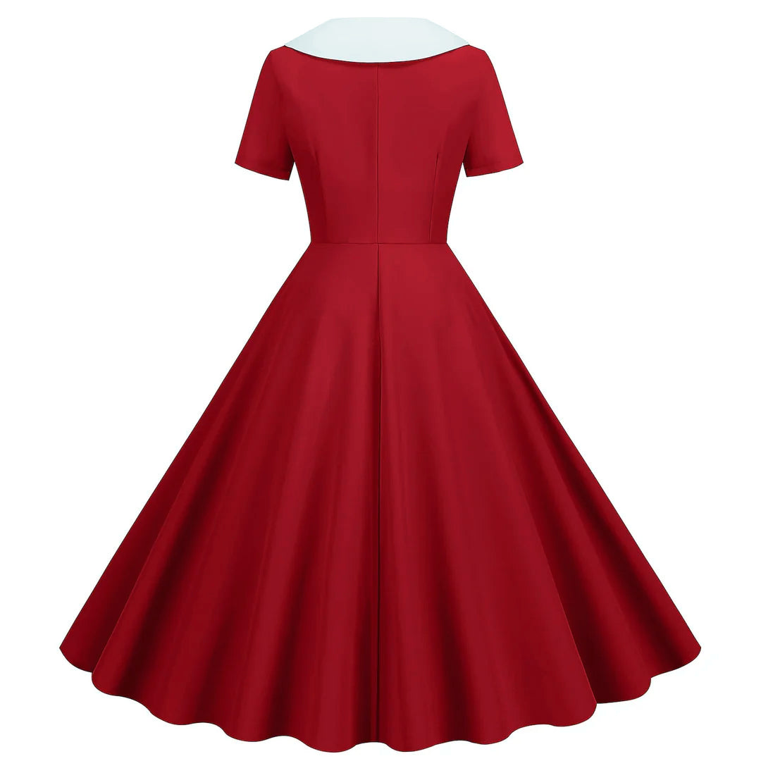 A-Line/Princess Jewel Neck Short Sleeves Knee-Length Halloween Performance Costumes Dress with Ruffles