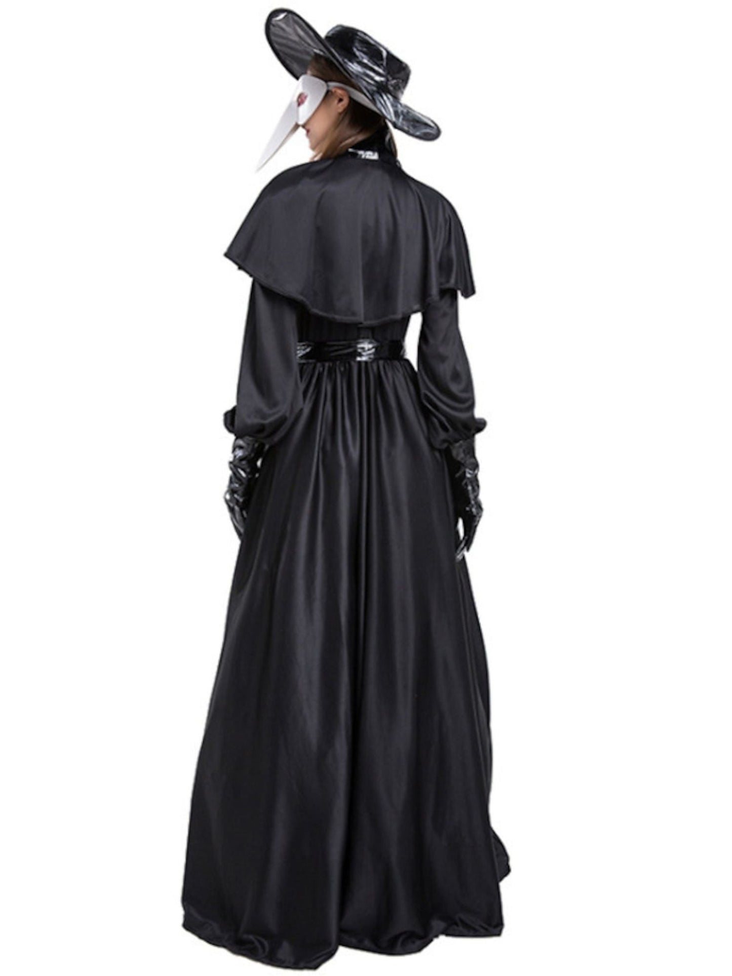 Halloween Black Steampunk Plague Doctor Adult's Cosplay Masquerade Costume