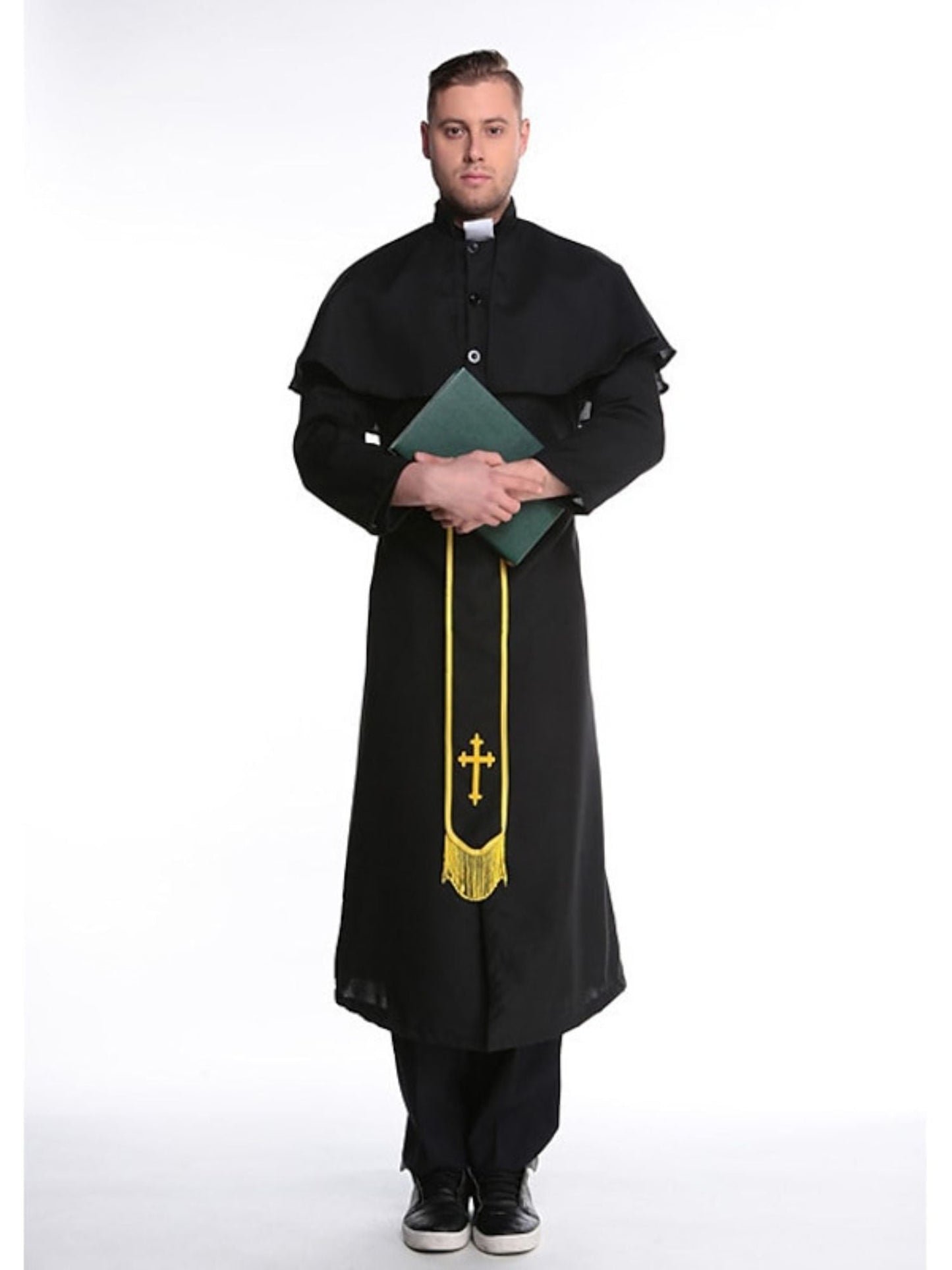 Couple Priest Nun Couple Black Golden Halloween Masquerade Vintage Costume