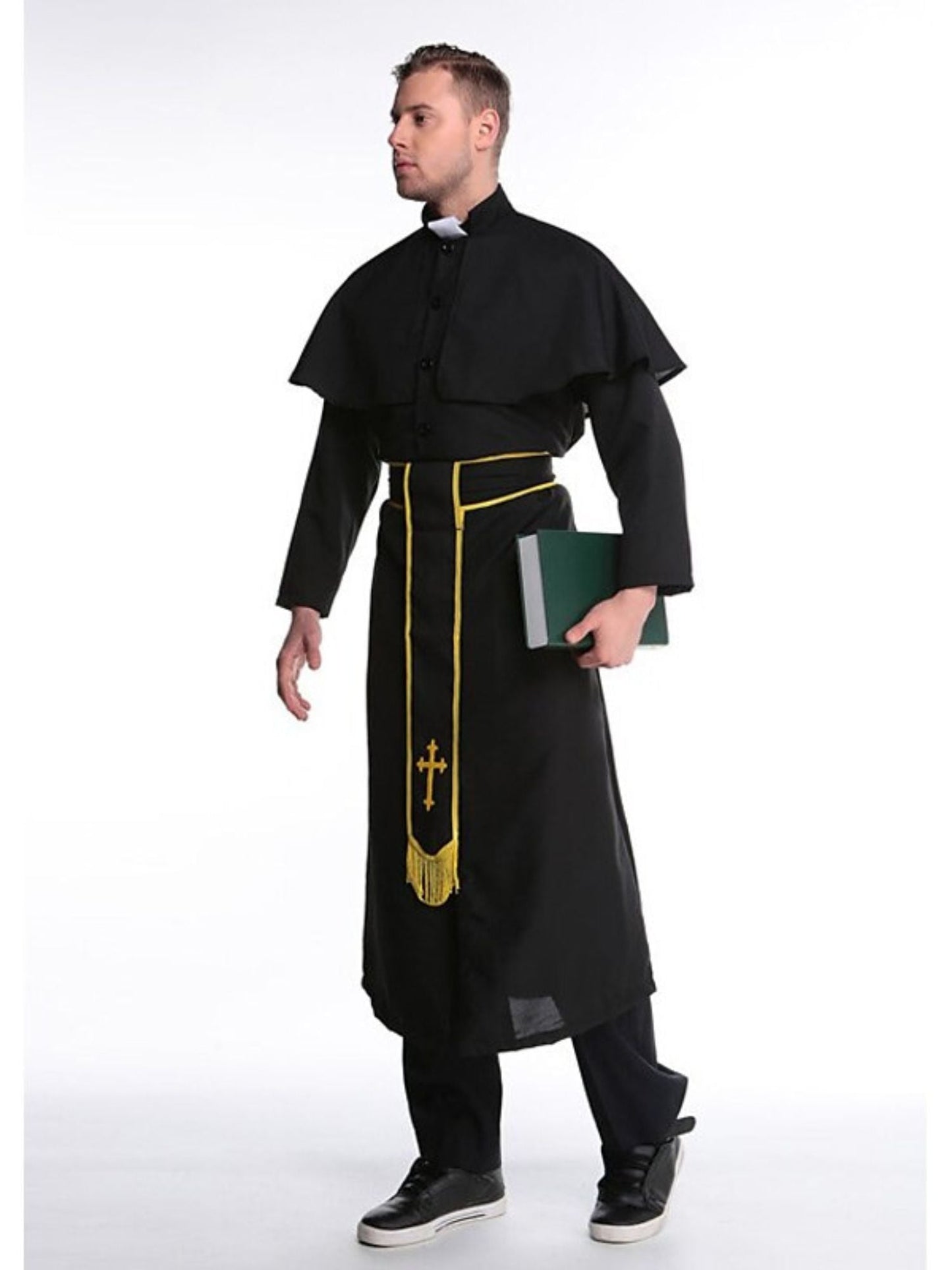 Couple Priest Nun Couple Black Golden Halloween Masquerade Vintage Costume
