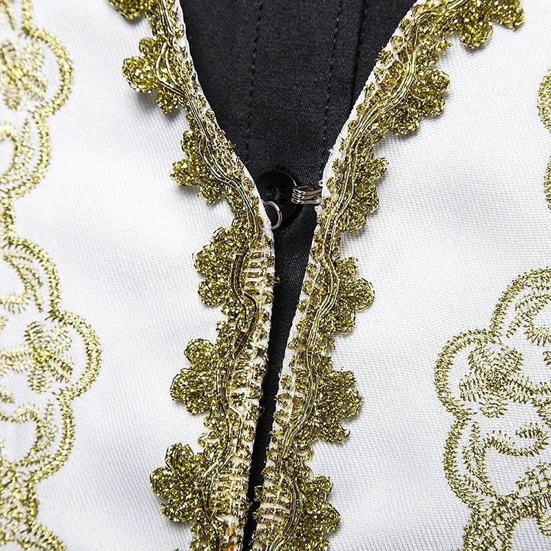 Men's Masquerade Party / Evening Retro Vintage Rococo Victorian Waistcoat Prince Embroidery Vest
