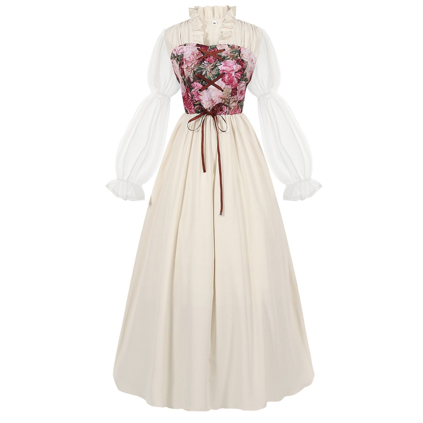 Retro Vintage Women's Princess Outlander Celtic Fantasy Halloween Carnival Masquerade Party / Evening Medieval Renaissance Dress