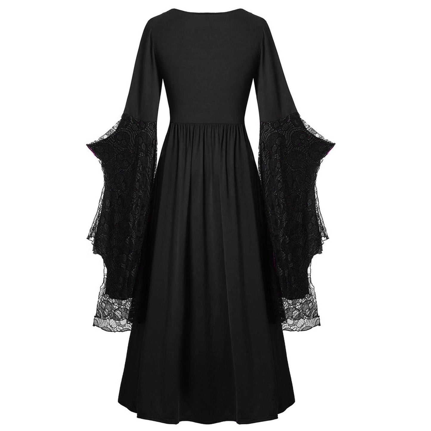 A-Line/Princess Square Neck Long Sleeves Floor-Length Retro Vintage Punk & Gothic Medieval Halloween Dress