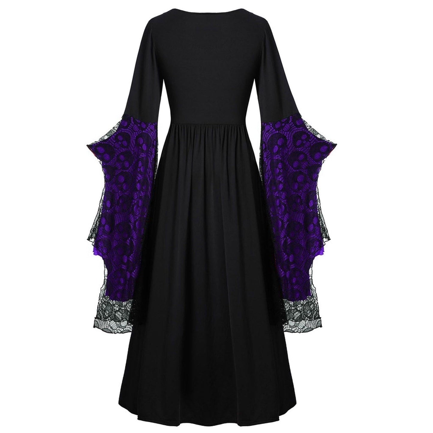 A-Line/Princess Square Neck Long Sleeves Floor-Length Retro Vintage Punk & Gothic Medieval Halloween Dress