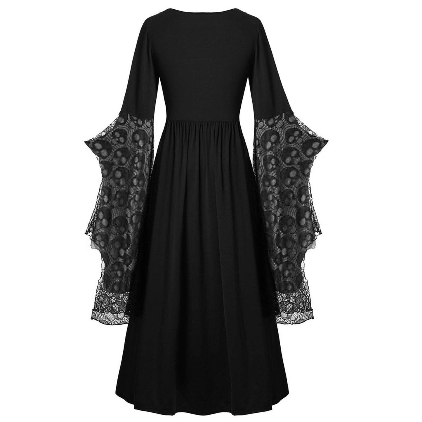 A-Line/Princess Square Neck Long Sleeves Floor-Length Retro Vintage Punk & Gothic Medieval Halloween Dress