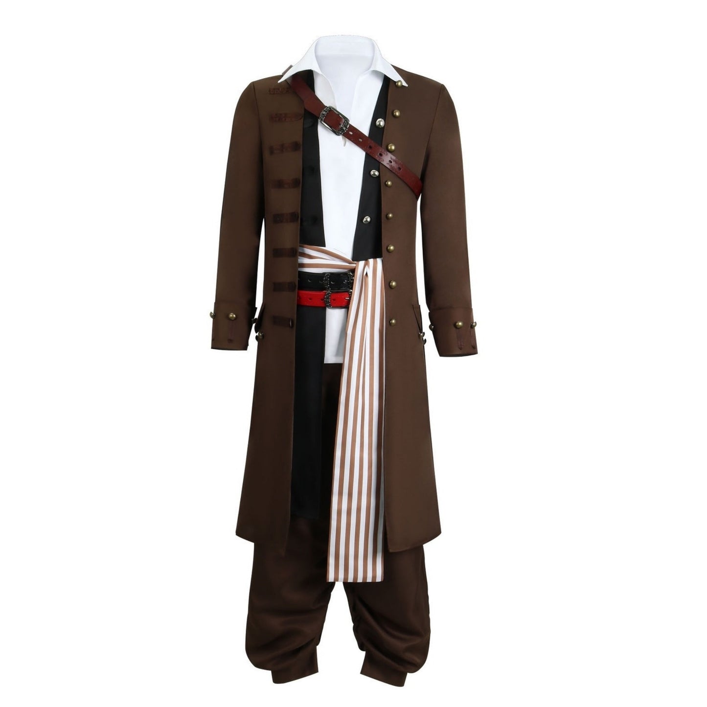 Men's Pirates of the Caribbean Pirate Jack Sparrow Masquerade Party Cosplay Costume