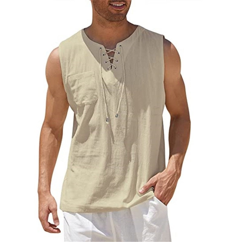 Men's 17th Century Pirate Knight Ritter Viking Drawstring Halloween Masquerade Casual Daily Shirt