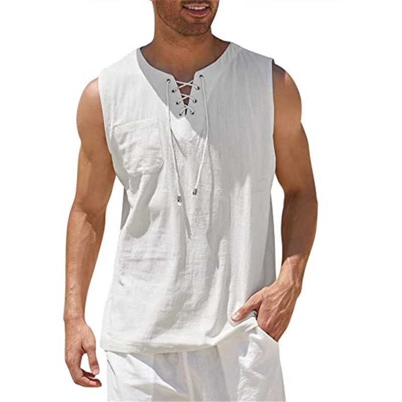 Men's 17th Century Pirate Knight Ritter Viking Drawstring Halloween Masquerade Casual Daily Shirt