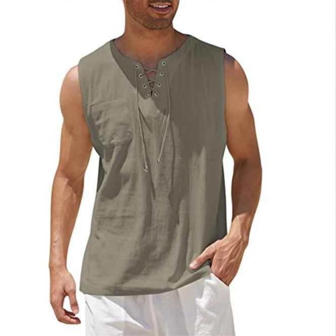 Men's 17th Century Pirate Knight Ritter Viking Drawstring Halloween Masquerade Casual Daily Shirt