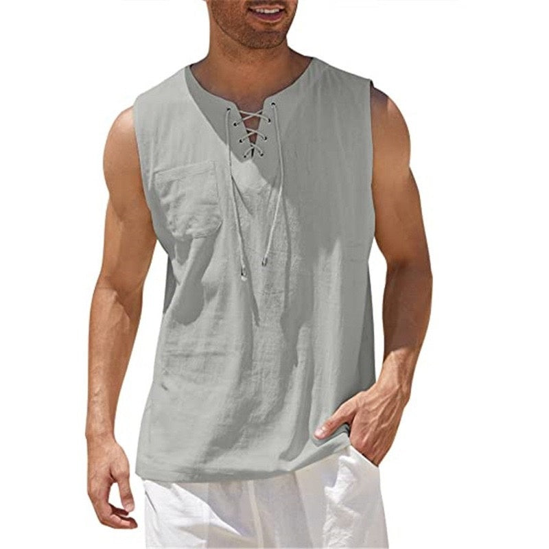 Men's 17th Century Pirate Knight Ritter Viking Drawstring Halloween Masquerade Casual Daily Shirt