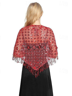 Women's Wedding Bridal Sleeveless Wrap/Shawls With Pure Color,Paillette & Splicing