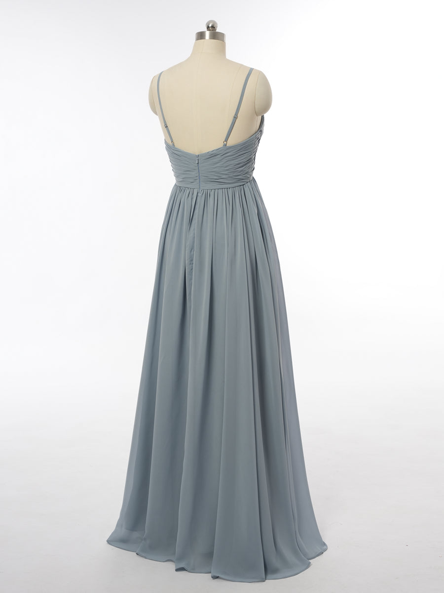 A-Line/Princess Spaghetti Straps Sleeveless Bridesmaid Dresses with Ruched