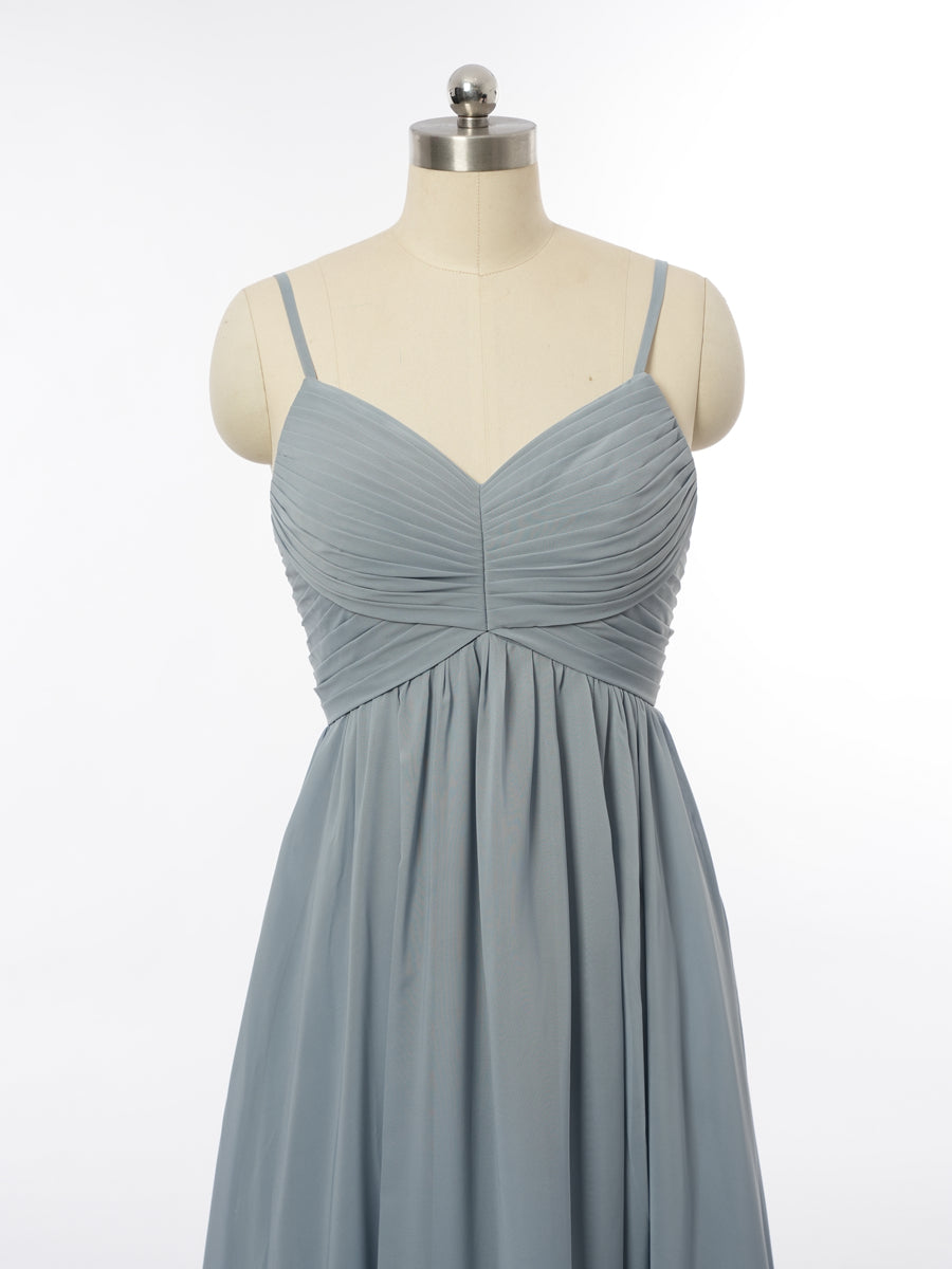 A-Line/Princess Spaghetti Straps Sleeveless Bridesmaid Dresses with Ruched