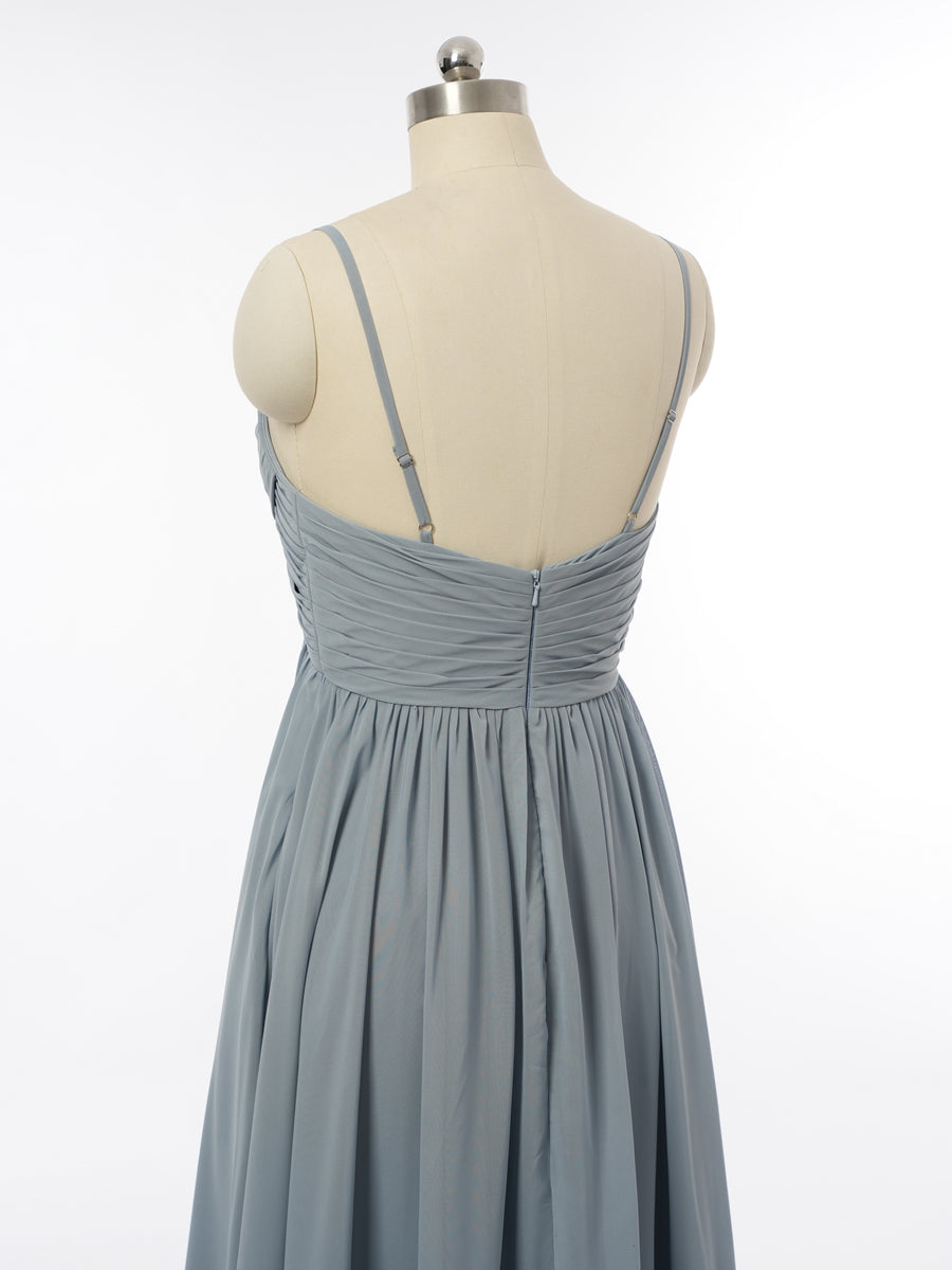 A-Line/Princess Spaghetti Straps Sleeveless Bridesmaid Dresses with Ruched