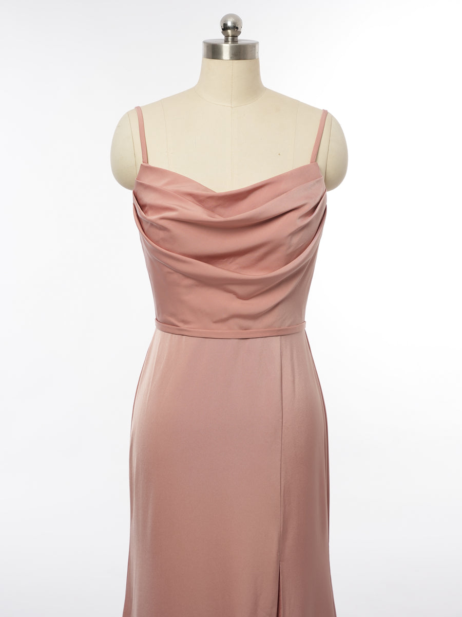 Sheath/Column Spaghetti Straps Sleeveless Evening Dresses with Ruched