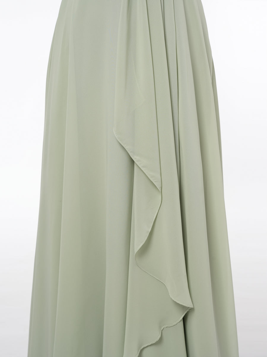 A-Line/Princess One-Shoulder Sleeveless Bridesmaid Dresses with Ruffles