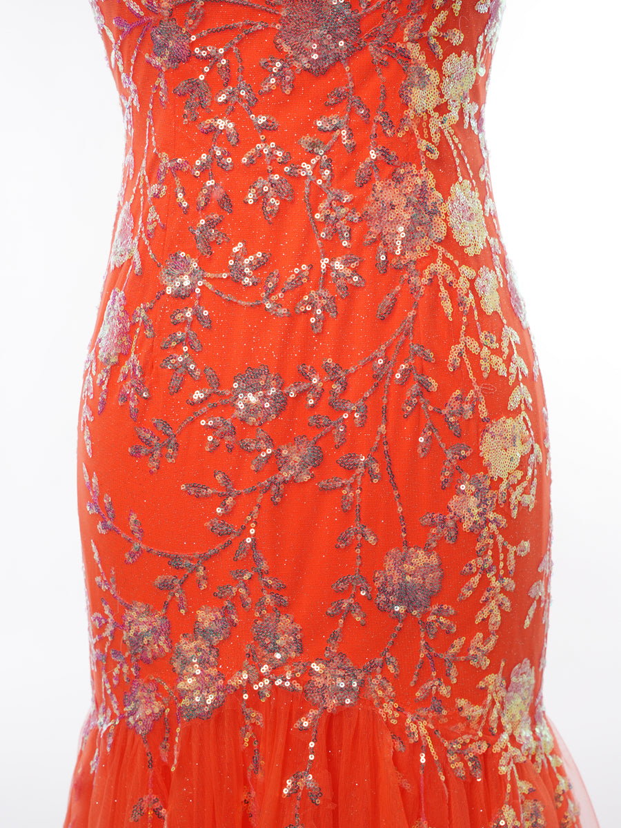 Trumpet/Mermaid Spaghetti Straps Sleeveless Evening Dresses with Sequins