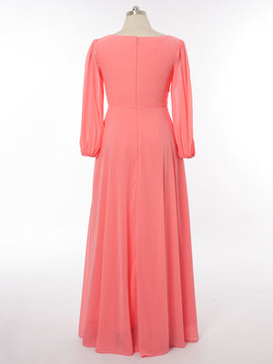 A-Line/Princess V-Neck Long Sleeves Bridesmaid Dresses with Sequins