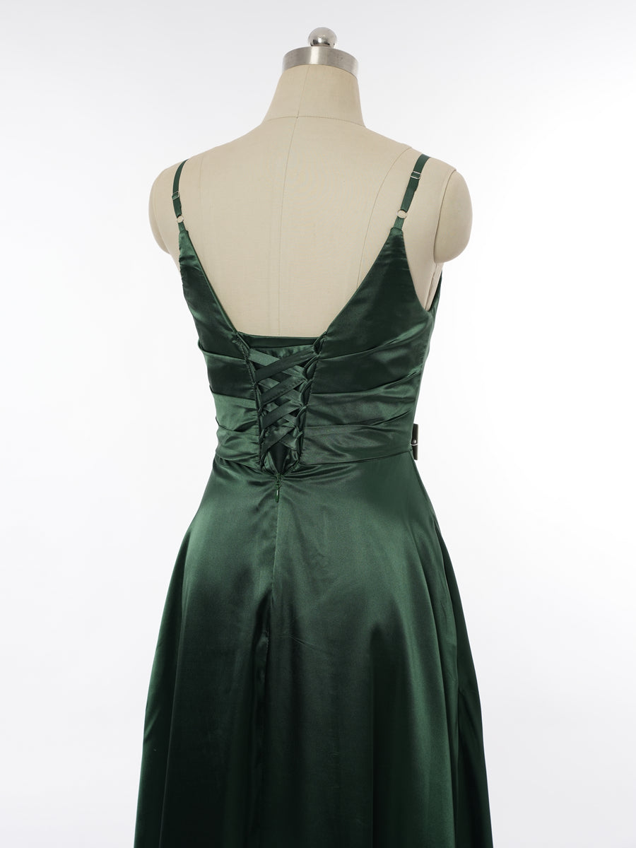 A-Line/Princess Spaghetti Straps Sleeveless Bridesmaid Dresses with Ruched