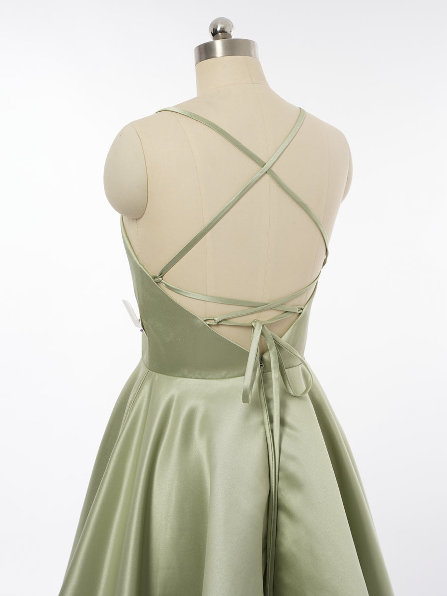 A-Line/Princess Spaghetti Straps Sleeveless Bridesmaid Dresses with Ruched