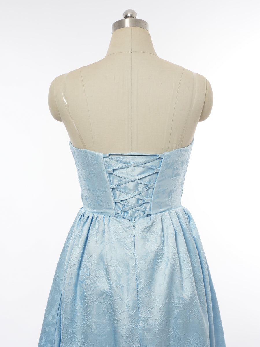 A-Line/Princess Strapless Sleeveless Bridesmaid Dresses with Applique