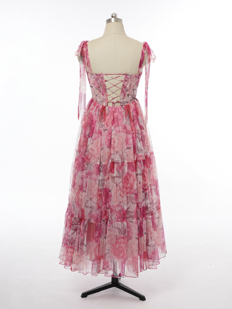 A-Line/Princess Scoop Sleeveless Evening Dresses with Bow Knot