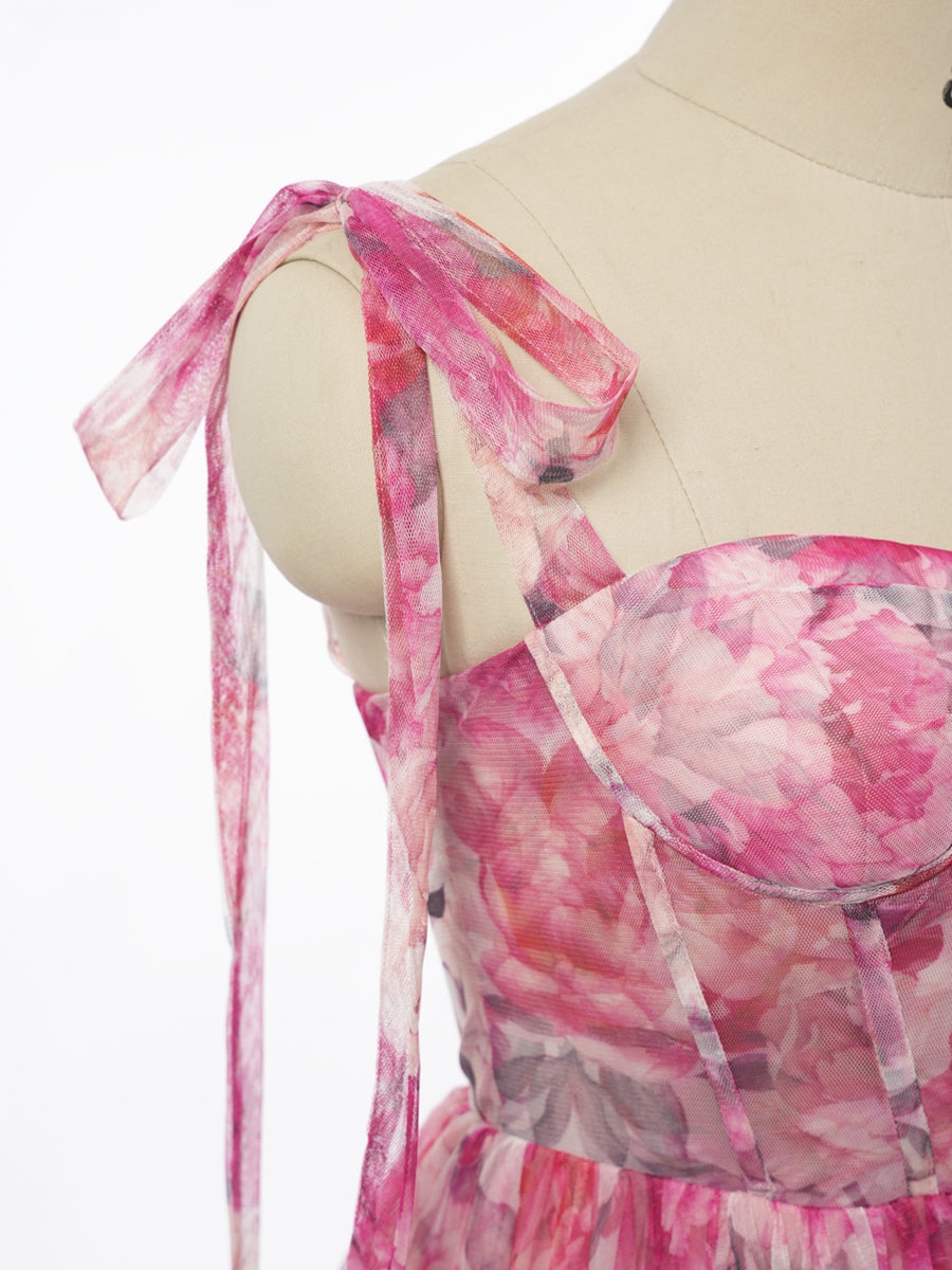 A-Line/Princess Scoop Sleeveless Evening Dresses with Bow Knot