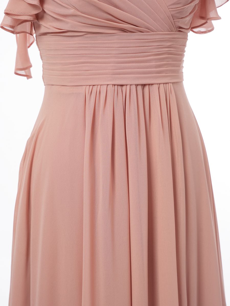 A-Line/Princess Spaghetti Straps Sleeveless Bridesmaid Dresses with Ruffles