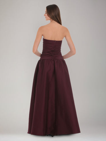 A-Line/Princess Strapless Sleeveless Floor-Length Ruffles &Ruched Evening Dresses