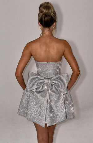 A Line/Princess Christmas Party Dresses Sparkle Cocktail Short/Mini Off Shoulder Sleeveless With Bow Sequins
